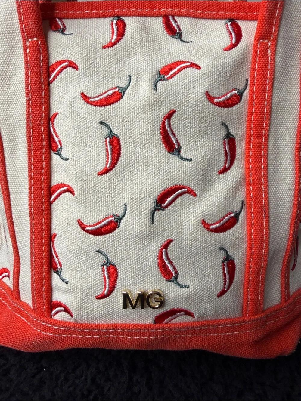 Madden Girl Chili Pepper Embroidered Canvas Crossbody Bag w/ Charms & Pouch